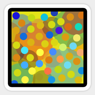 Bright colorful polka dot pop art pattern Sticker